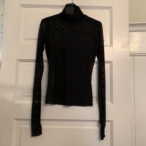 Black mesh top